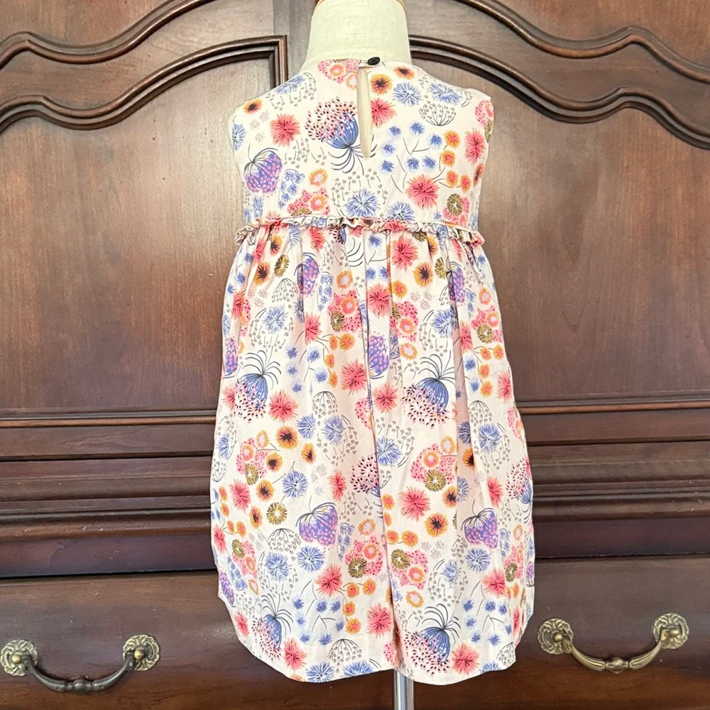 Tea Collection Floral Dress & Bloomers Set 18-24M Baby Girl Cotton EUC